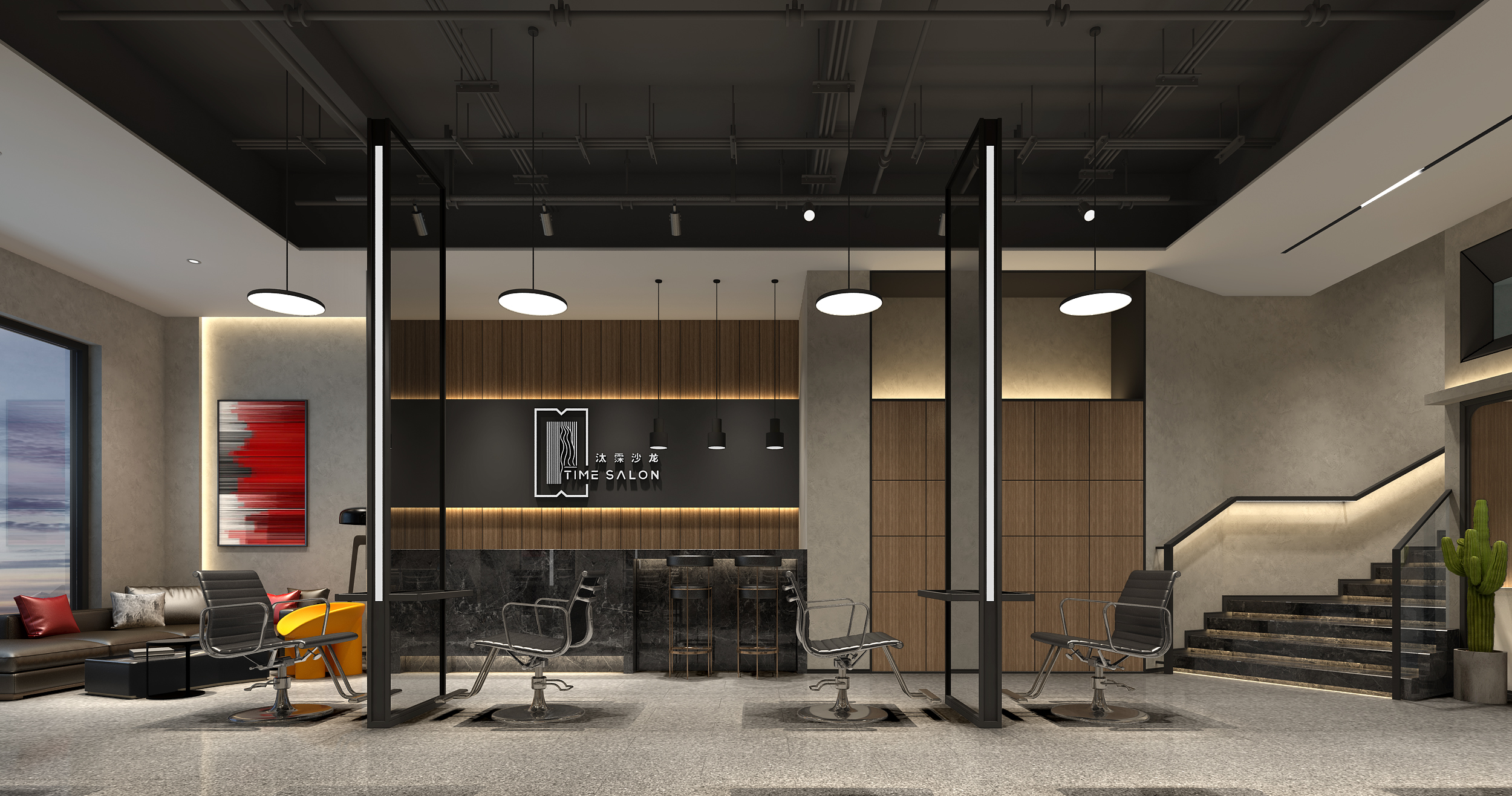 金山區(qū)辦公室裝修理發(fā)店裝修設計-第2張圖片-上海古都建筑設計集團