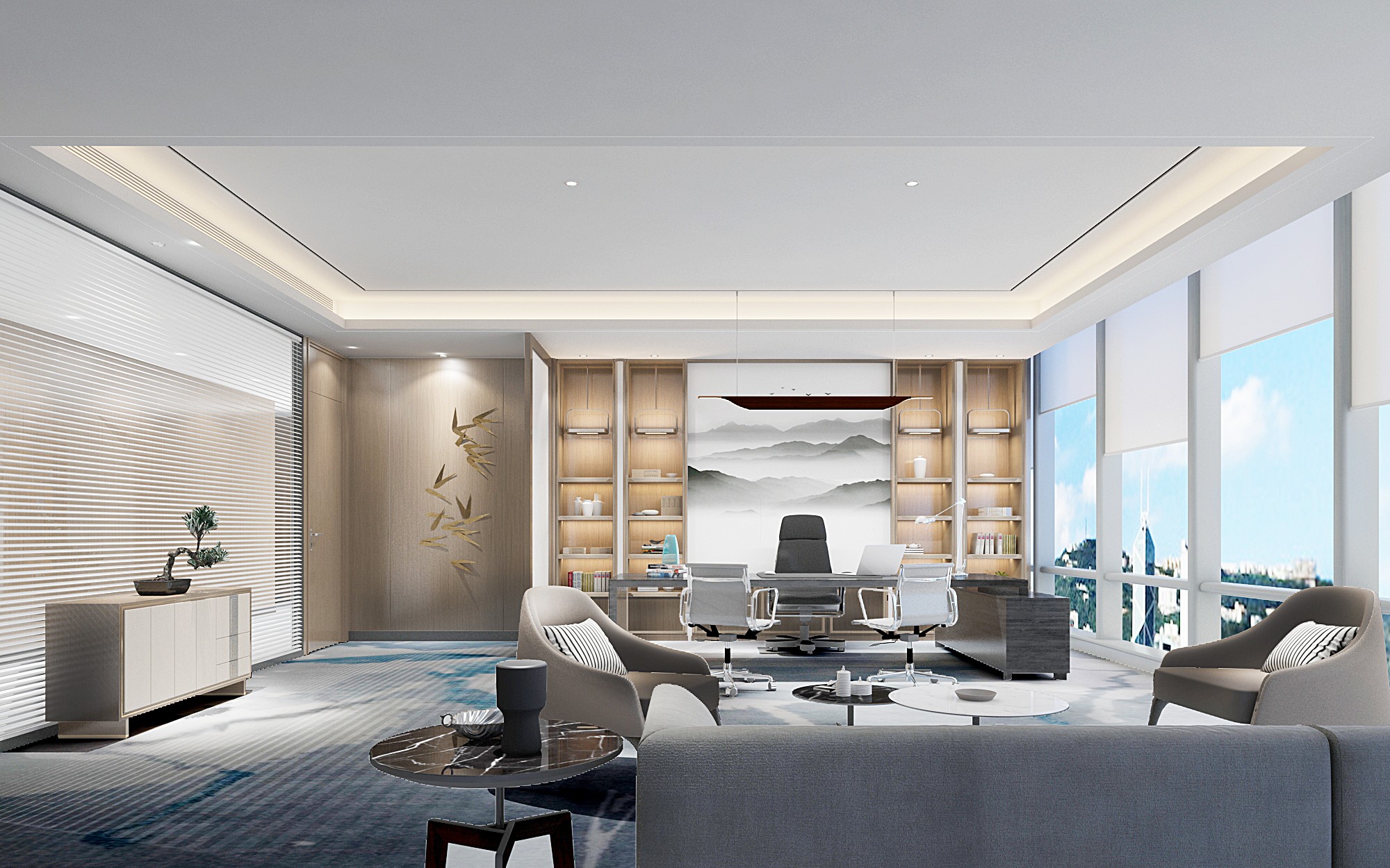 文藝明朗辦公室裝修設(shè)計-第1張圖片-上海古都建筑設(shè)計集團(tuán)