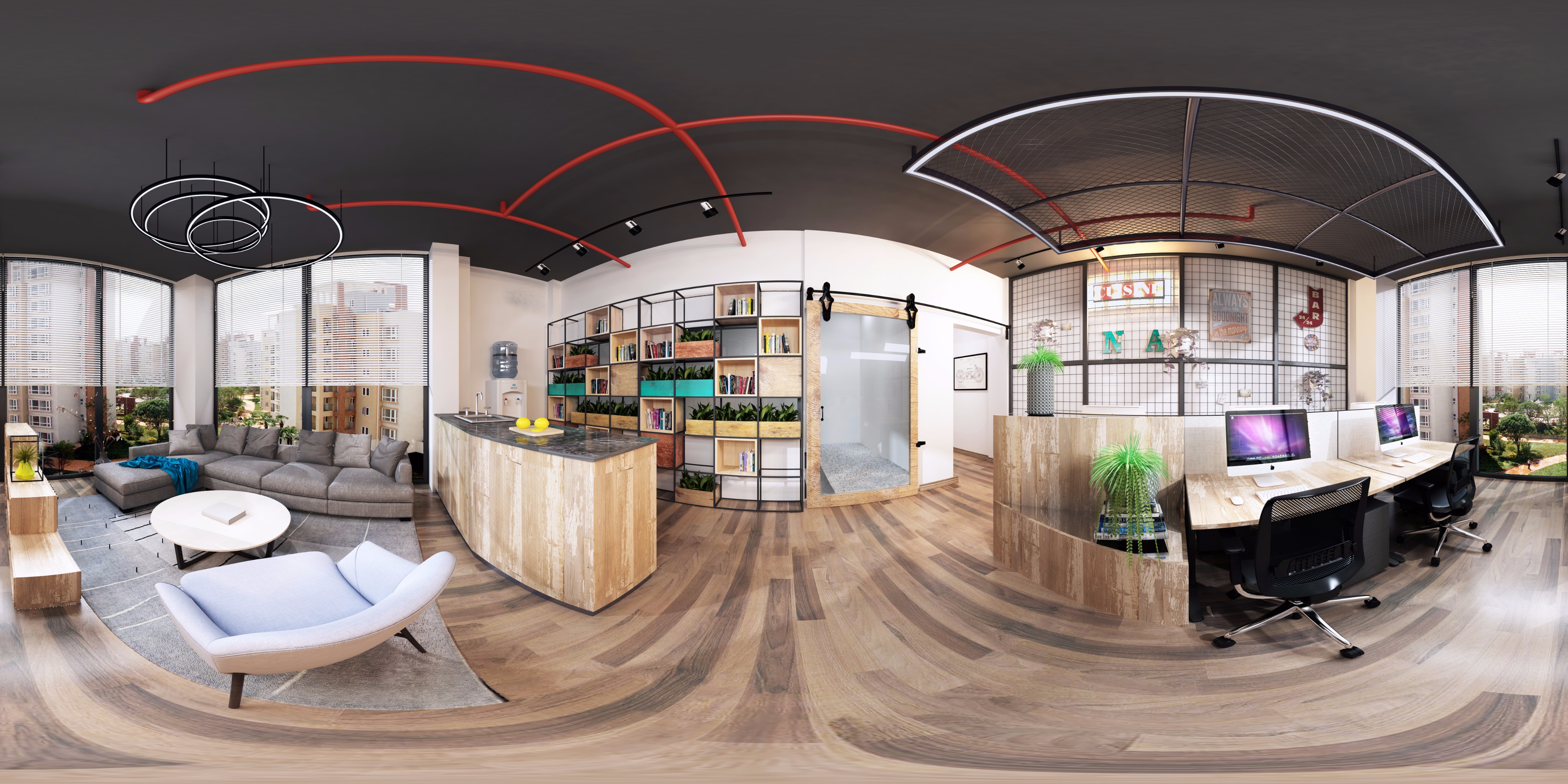 浦東新區(qū)奢華工業(yè)風辦公室裝修設(shè)計-第2張圖片-上海古都建筑設(shè)計集團