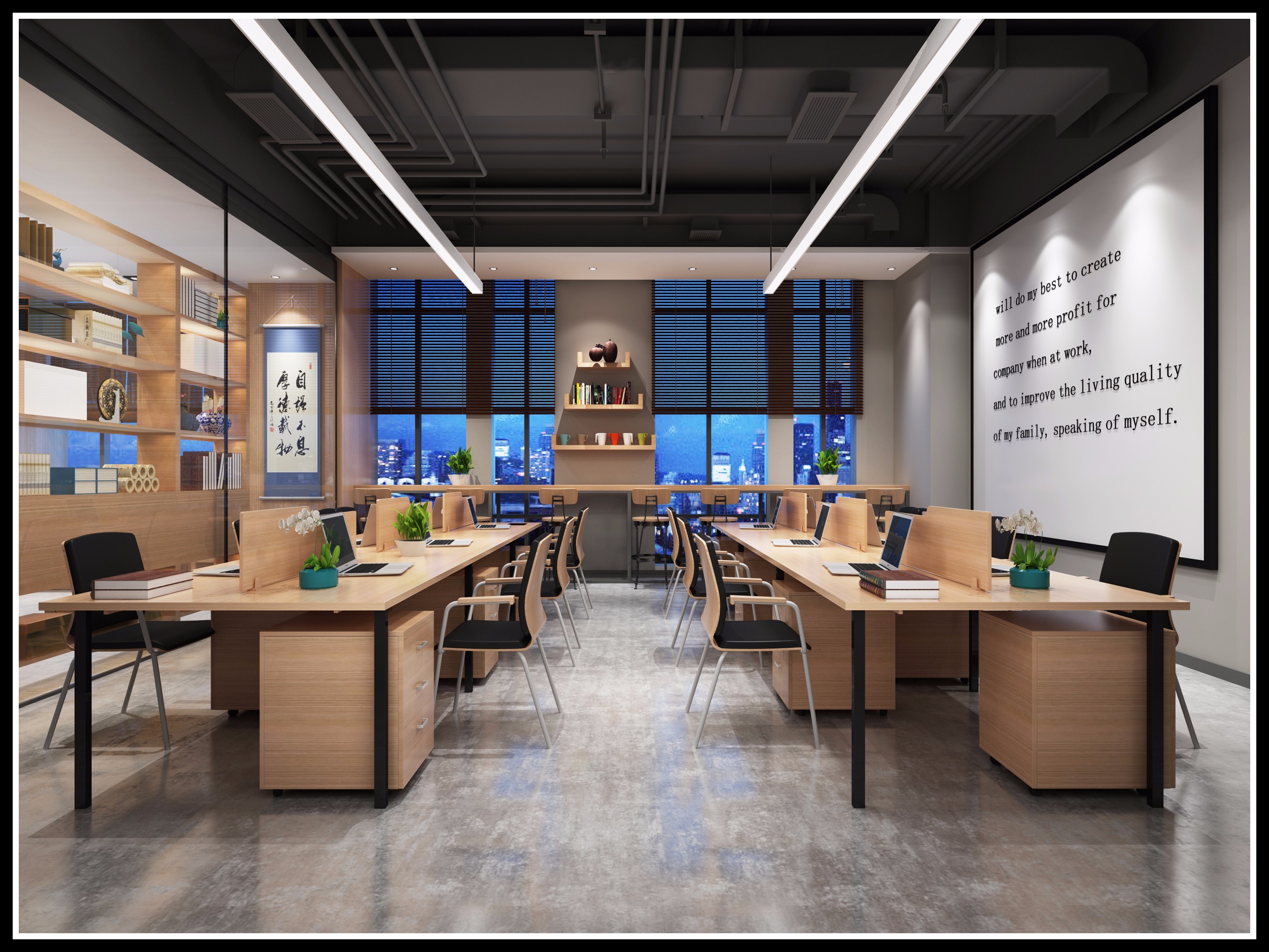 浦東新區(qū)奢華工業(yè)風辦公室裝修設(shè)計-第4張圖片-上海古都建筑設(shè)計集團