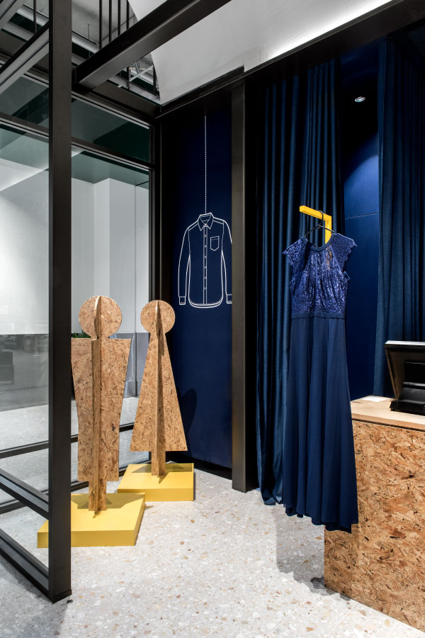 清新藍調干洗店裝修設計-第4張圖片-上海古都建筑設計集團