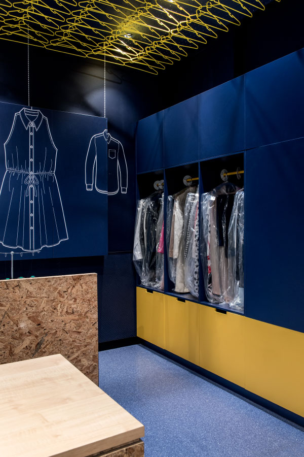 清新藍調干洗店裝修設計-第2張圖片-上海古都建筑設計集團