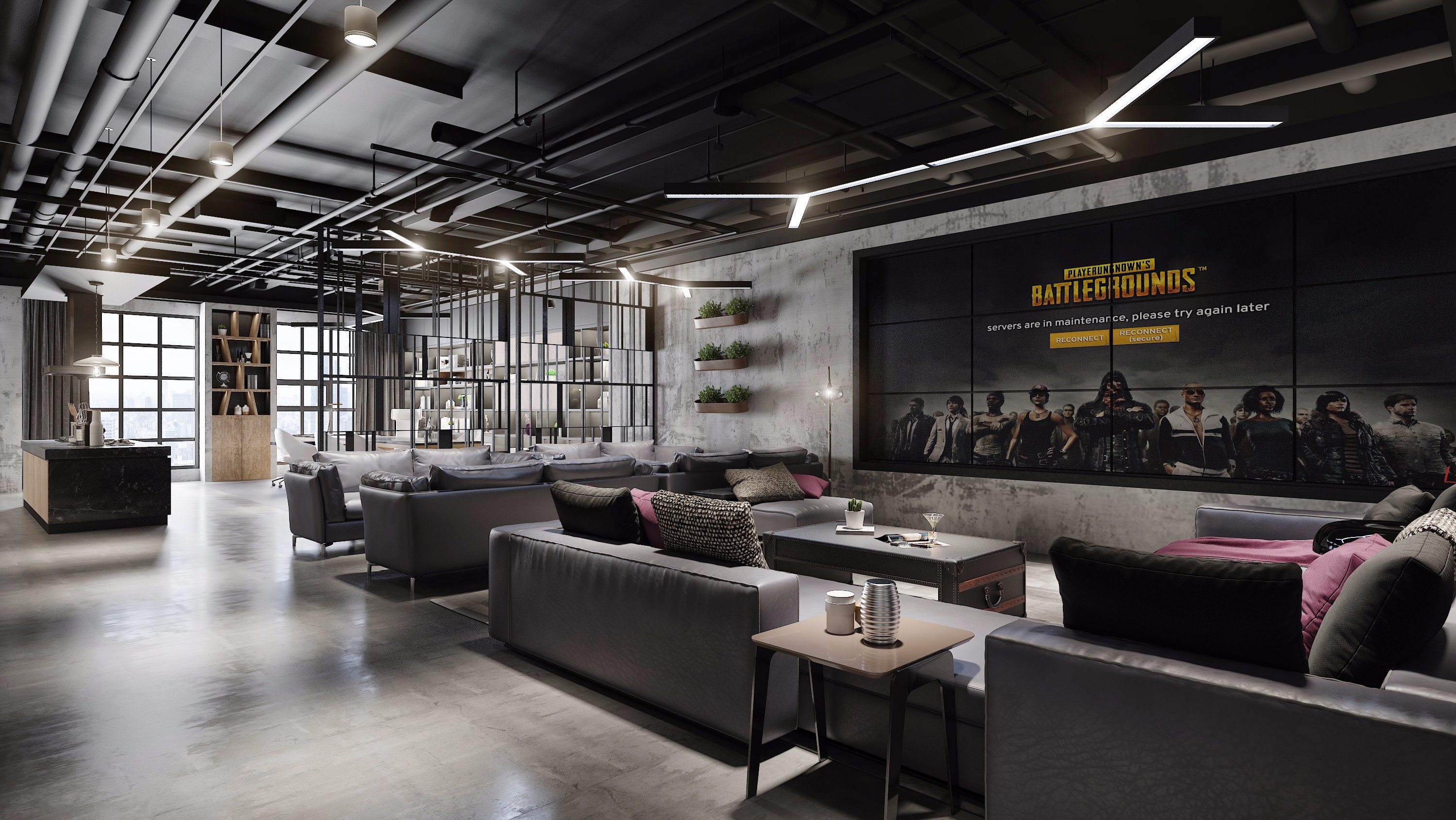 工業(yè)風辦公室休閑區(qū)裝修設(shè)計-第2張圖片-上海古都建筑設(shè)計集團